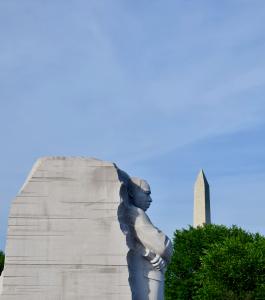 Martin Luther King memorial against a blue sky