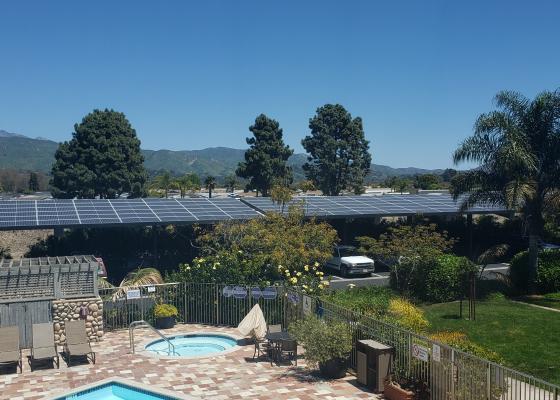 hotel with solar panels